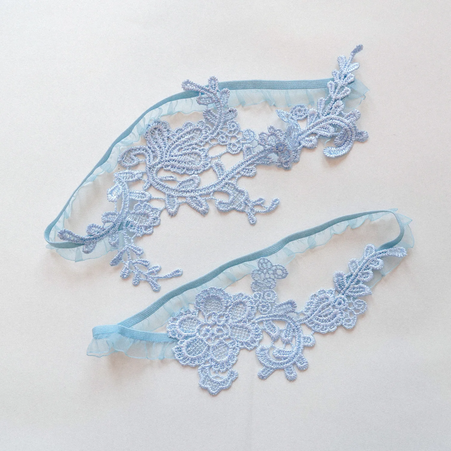 Sky Blue Wedding Garters Set L - Garter Belt Set 评论和价格
