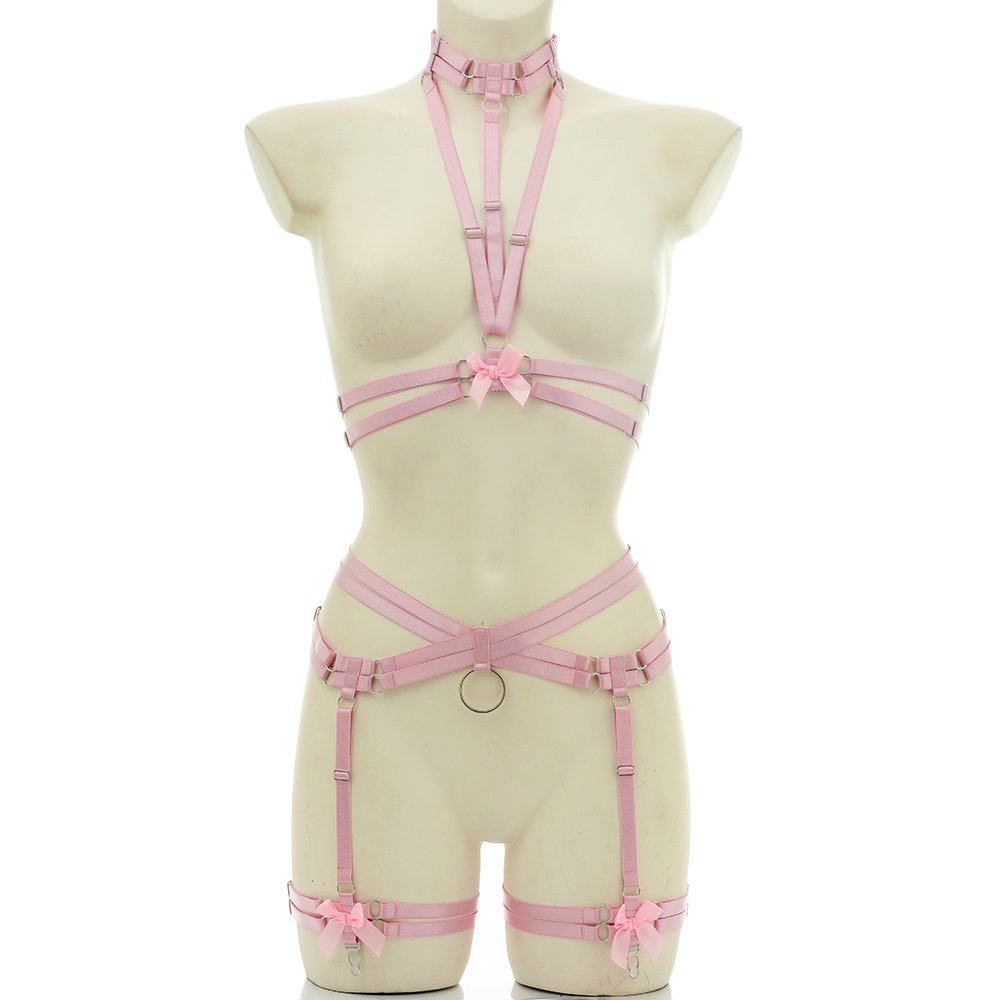 Elastic Bondage Body Harness B - Garter Belt Set 评论和价格