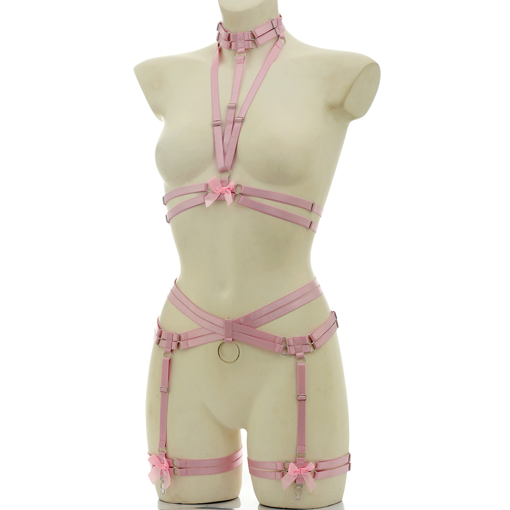 Elastic Bondage Body Harness B - Garter Belt Set 评论和价格