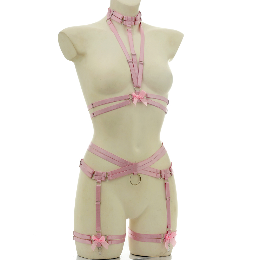 Elastic Bondage Body Harness B - Garter Belt Set 评论和价格