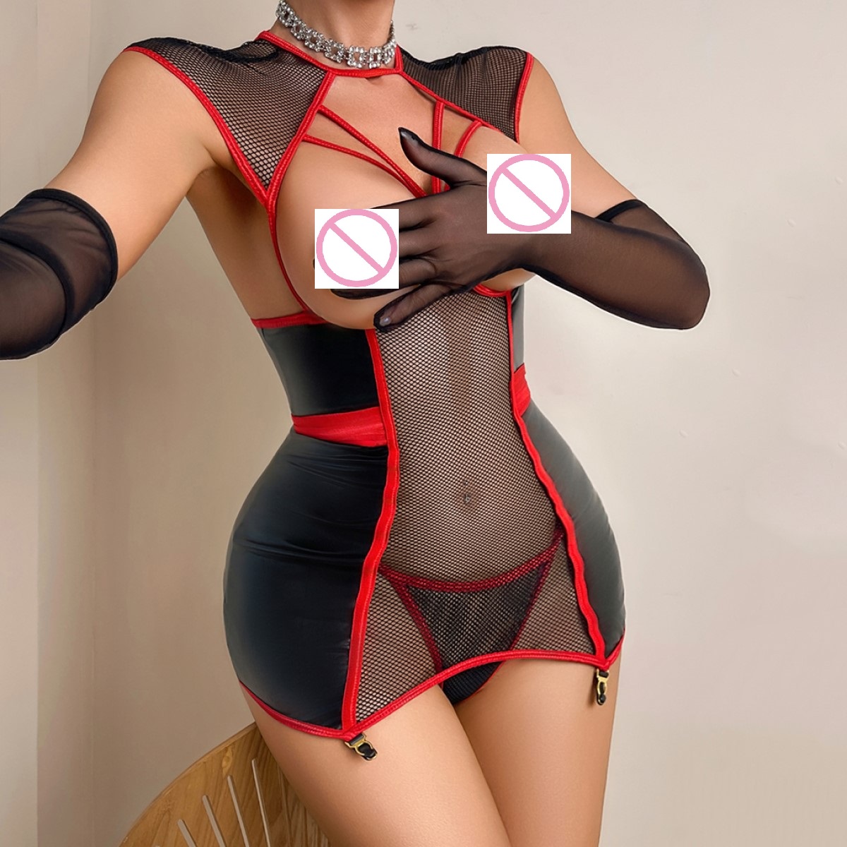 Wholesale Women's Sexy Mesh Se - Garter Belt Set 评论和价格
