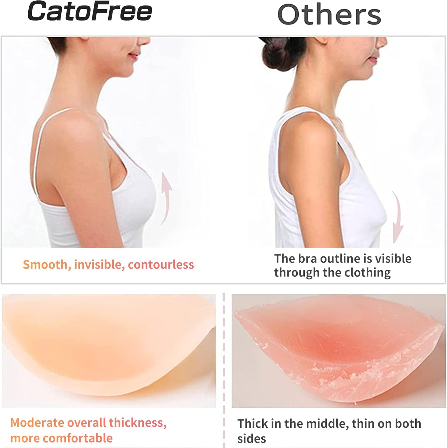 Push-Up Wire-Free Solid Silico - Strapless Bra Backless 评论和价格