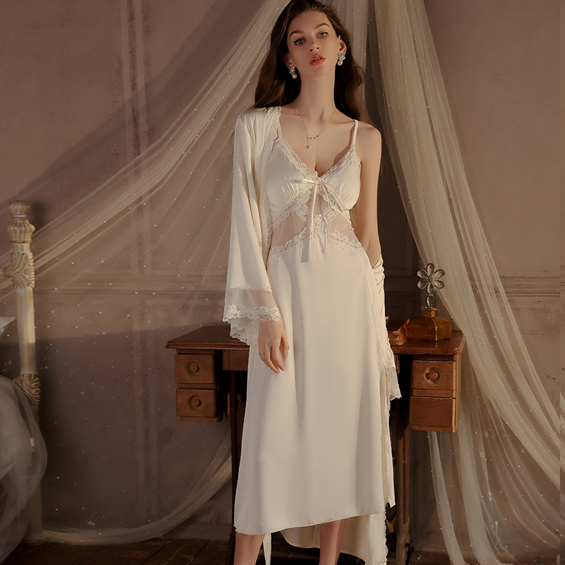 Women French Romantic Sling Ni - Robe Silk Women 评论和价格