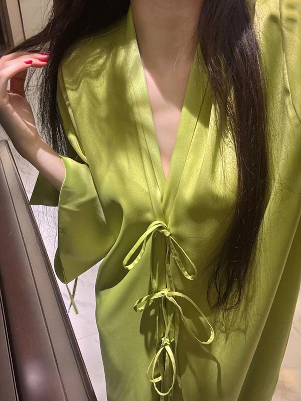 Lightweight Long Sleeve Ice Si - Robe Silk Women 评论和价格