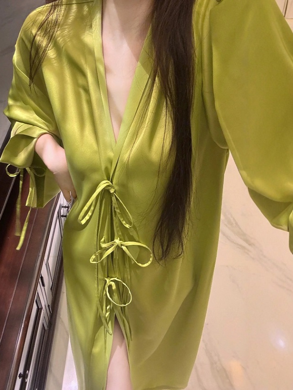 Lightweight Long Sleeve Ice Si - Robe Silk Women 评论和价格